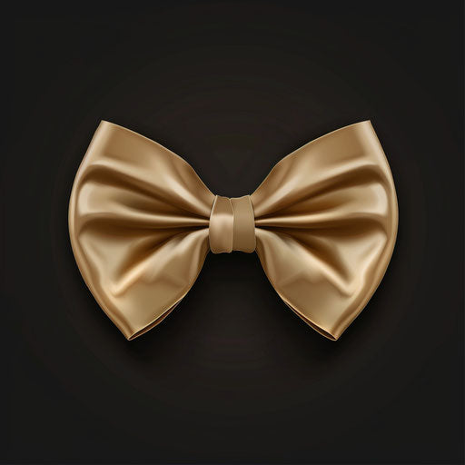 Realistic bow tie with random flat background and metallic sheen