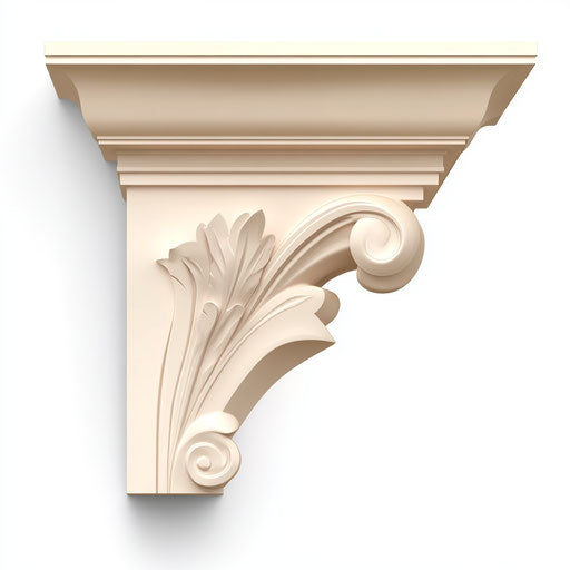 3D corner design on flat white background