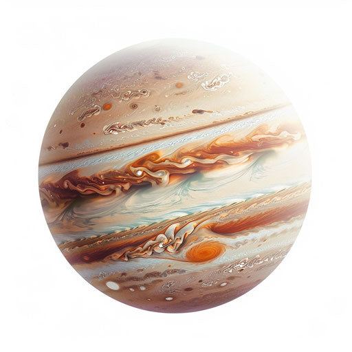 Realistic Jupiter clipart on flat white background