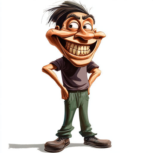 Customizable Nervous Caricature Clipart for Unique Creations