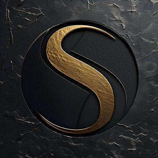 Luxury photo logo with black and gold background, high-end style