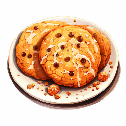 Christmas cookie clipart in the style of Oil painting, on a white background