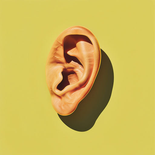 Ear clipart, chartreuse background, bright and realistic