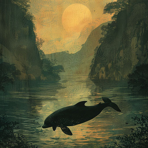 Contrast of Yangtze porpoise habitat and smooth silhouette