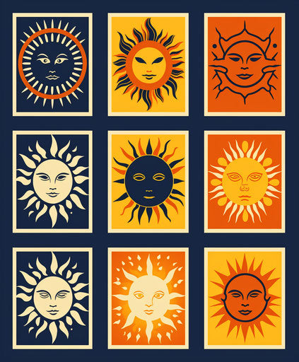 Sun horoscope and sun sign, tarot card style