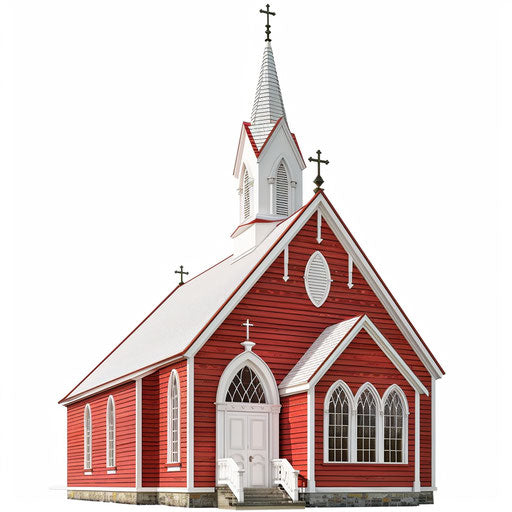 Realistic church illustration on white background