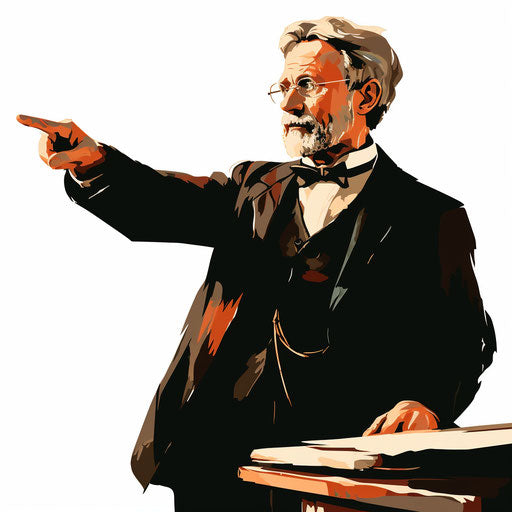 Teacher clipart in the style of Chiaroscuro Art on white background