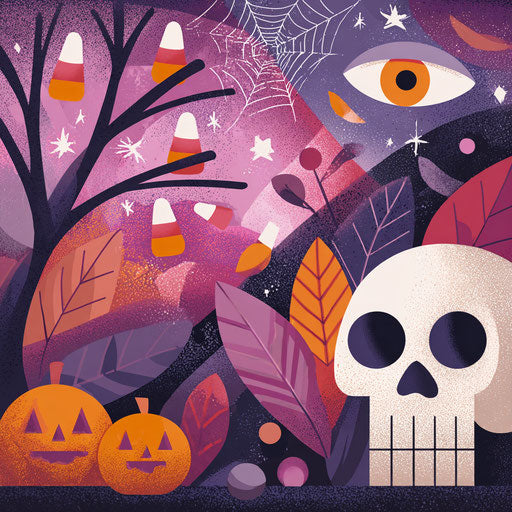 Stylized Halloween Scene with a Whimsical Touch