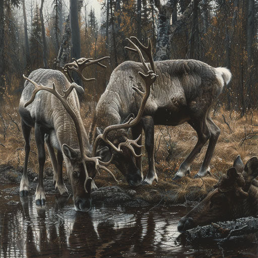 A rare glimpse of woodland caribou during the rut