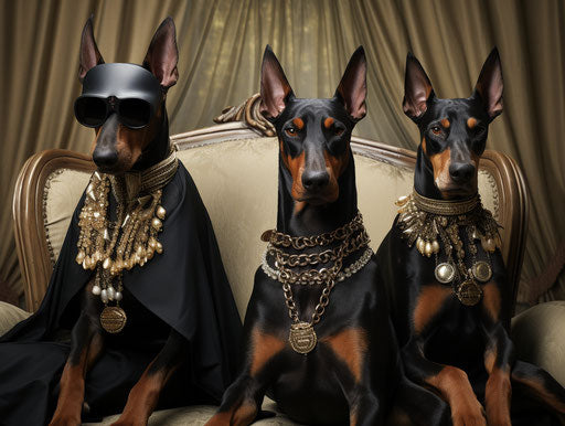 Doberman pinschers in kennels, unpolish authenticity