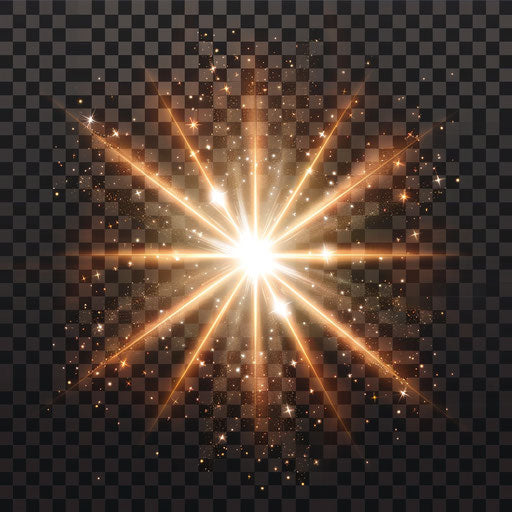 Starburst clipart with random background, ethereal glow
