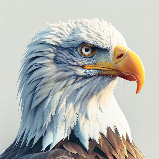 Eagle clipart in photo realistic style on flat white background