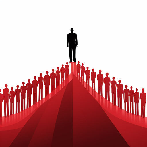 Minimalist leadership illustration on white background