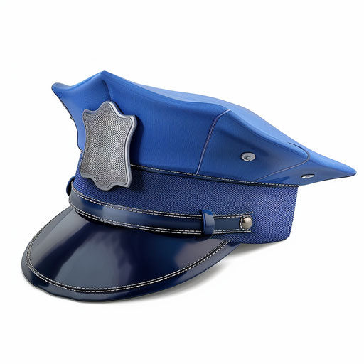 Police hat PNG on flat white background in realistic style