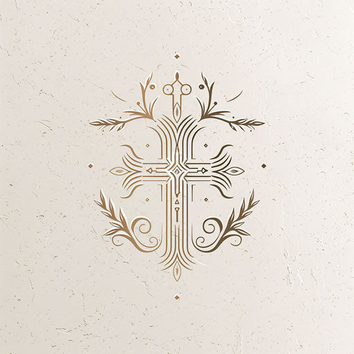 Elegant church logo with cursive fonts and delicate details