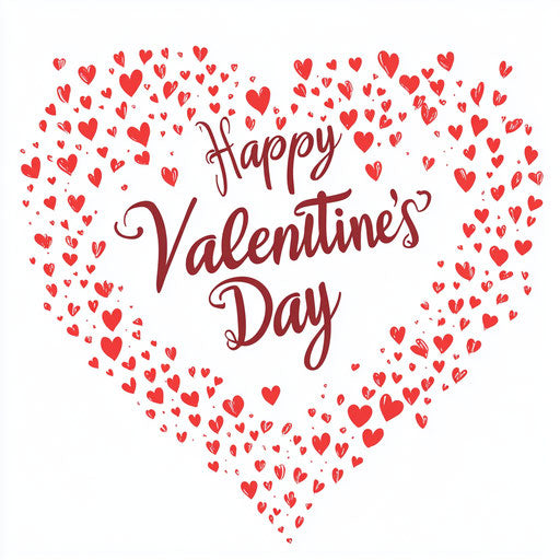 Happy Valentine's Day with heart shape hearts