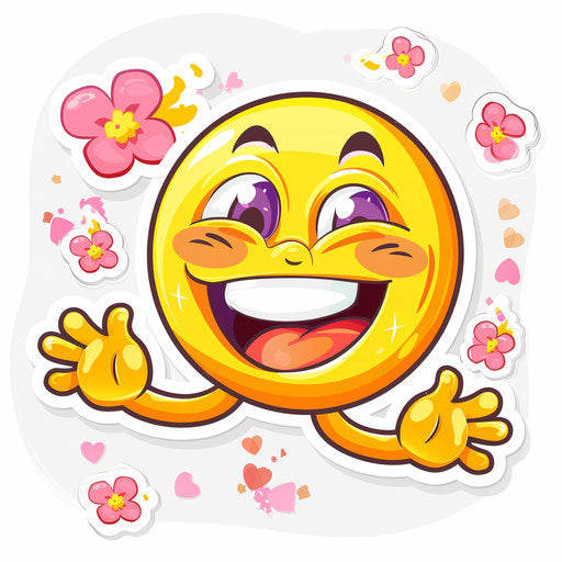 Laughing heartily under the sun