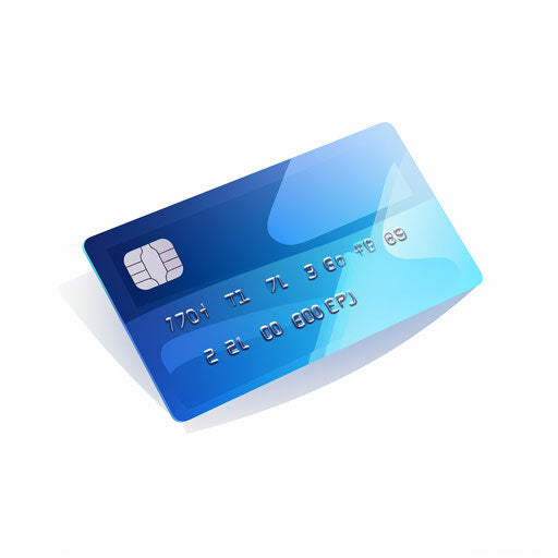 Minimalist credit card illustration on white background