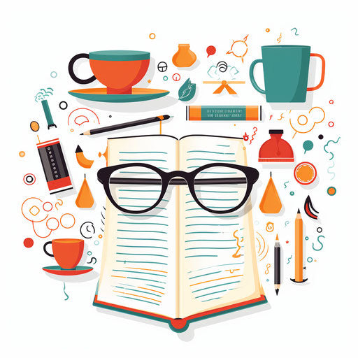 Minimalist grammar clipart on a white background