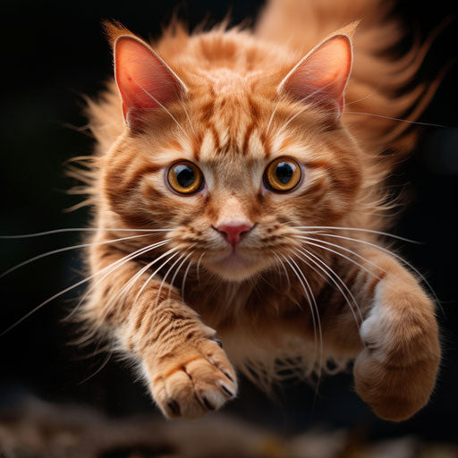 Ginger cat in motion