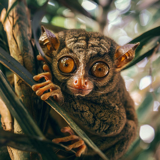 Close encounter with a tarsier in its natural habitat