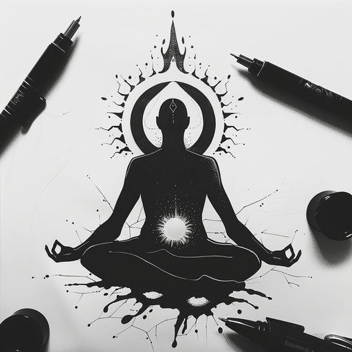 Minimalist black and white soul meditation