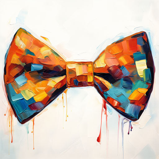 Bow tie clipart in the style of Oil painting, on a white background