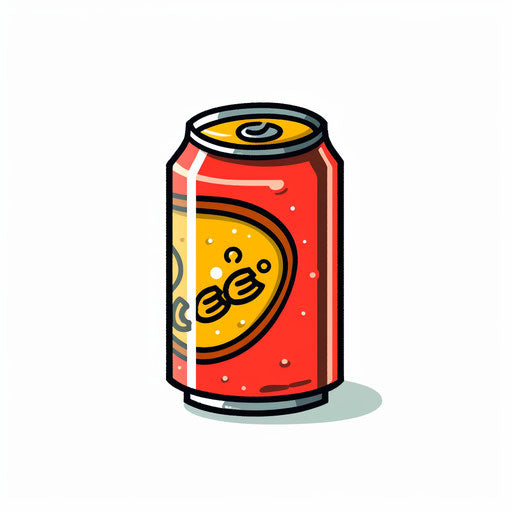 Minimalist soda clipart on white background