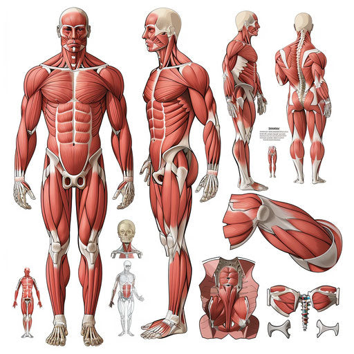 Realistic body clipart on flat white background with smooth gradients