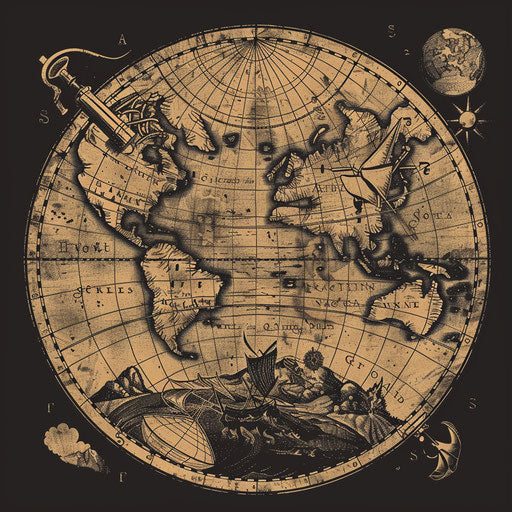 Historical map logo inspired by ancient explorations