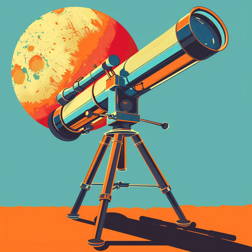 Realistic telescope on flat random background