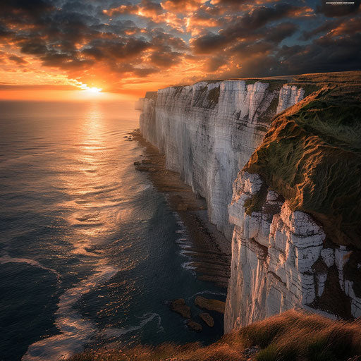 White Cliffs of Dover during the golden hour