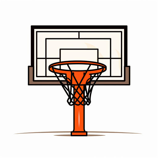 Basketball net clipart in minimalist style on white background