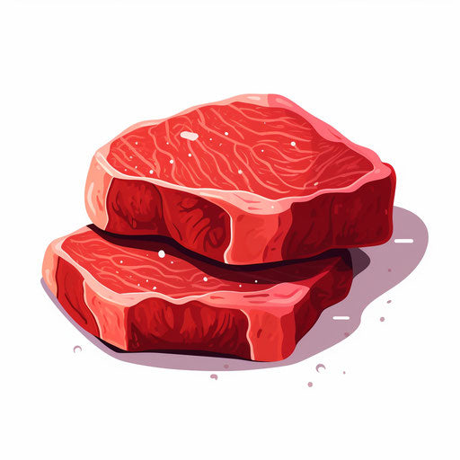 Minimalist meat illustration on white background