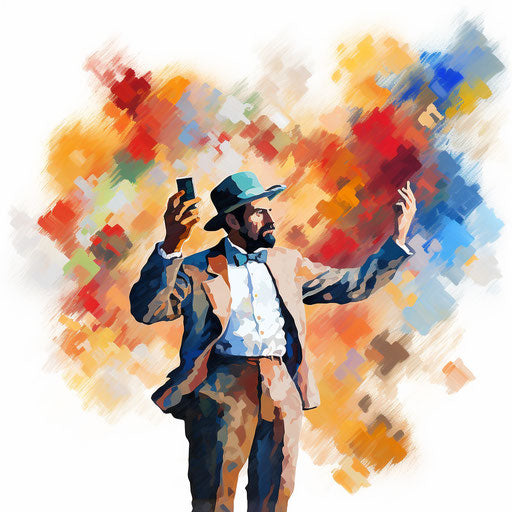 Clipart yes in the style of Impressionistic Art, on white background