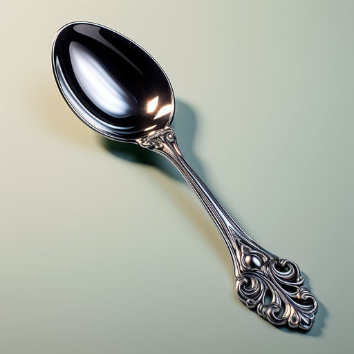 Spoon clipart in the style of Chiaroscuro Art on white background