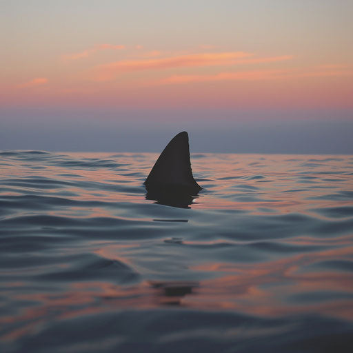 Menacing Silhouette: Shark Fin at Dusk