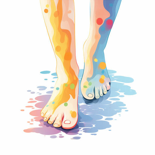 Illustration of feet in Pastel Colors Art style