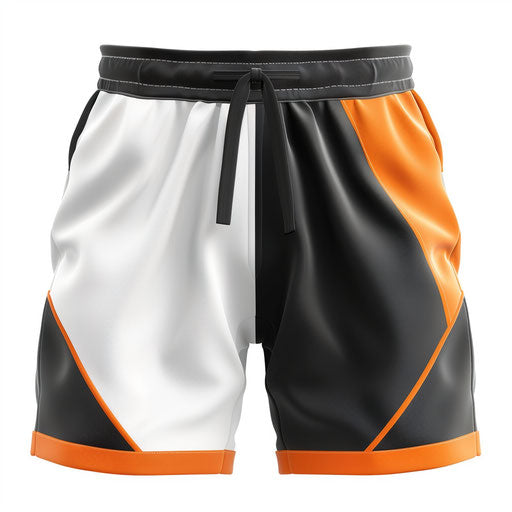 Realistic shorts clipart in black and white on white background