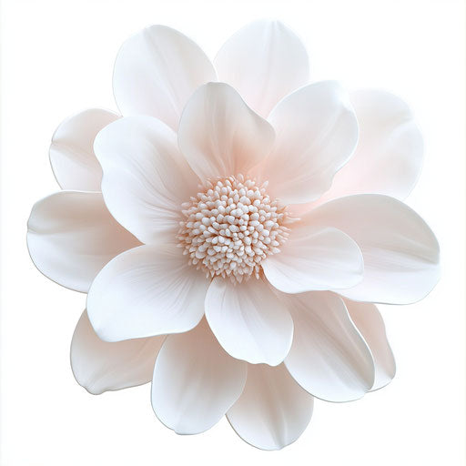 Cute 3D flower on flat white background, isolated clipart