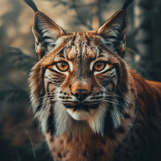 Intense portrait of a lynx with piercing eyes