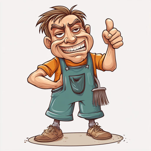Humorous caricature of a chores caricature clipart with human characteristics