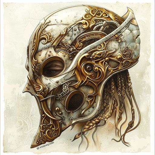 Inspired Baldur's helmet tattoo sketch