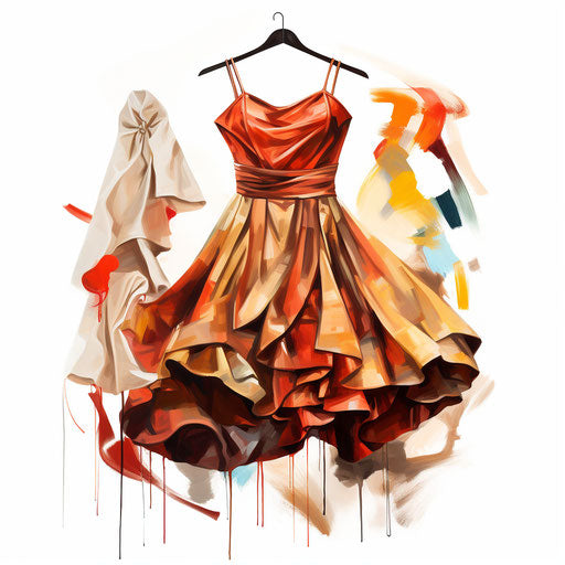 Clothes clipart in the style of Oil painting, on a white background