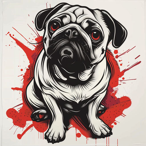 Playful sketch for a dog outline tattoo in clipart style