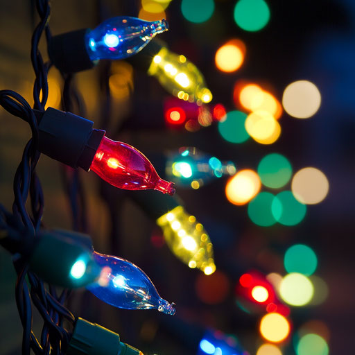 Warm glow of Christmas light border