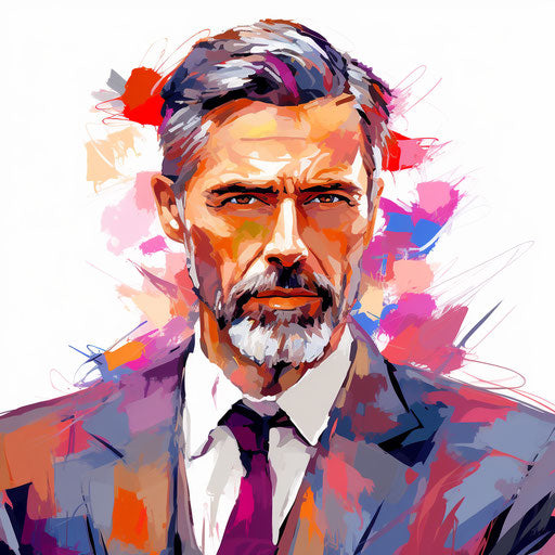 Manager in Impressionistic Art on white background