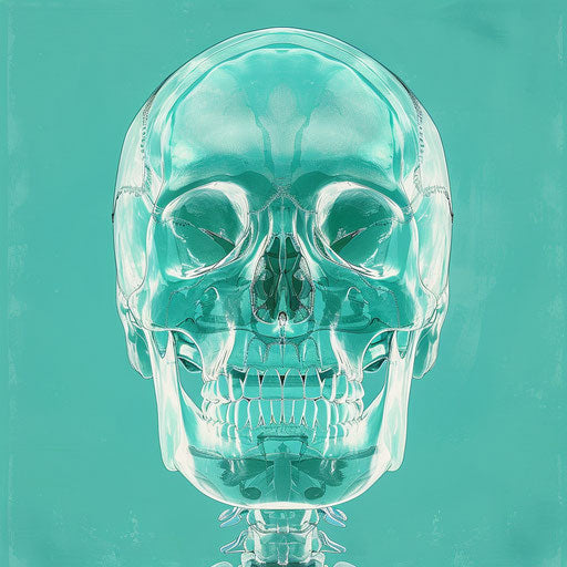 Photo realistic x-ray clipart with flat teal background