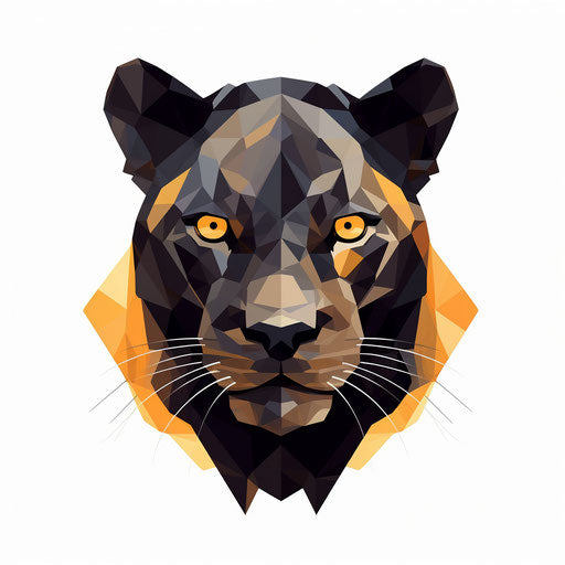 Panther drawing in Minimalist style, on white background