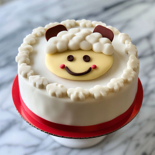 Emoji cake with smiling sheep